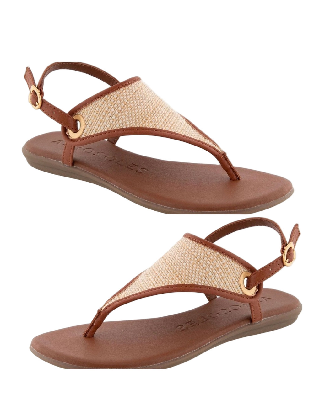 AEROSOLES Wedge Brown flat Sandal size 11M GUC